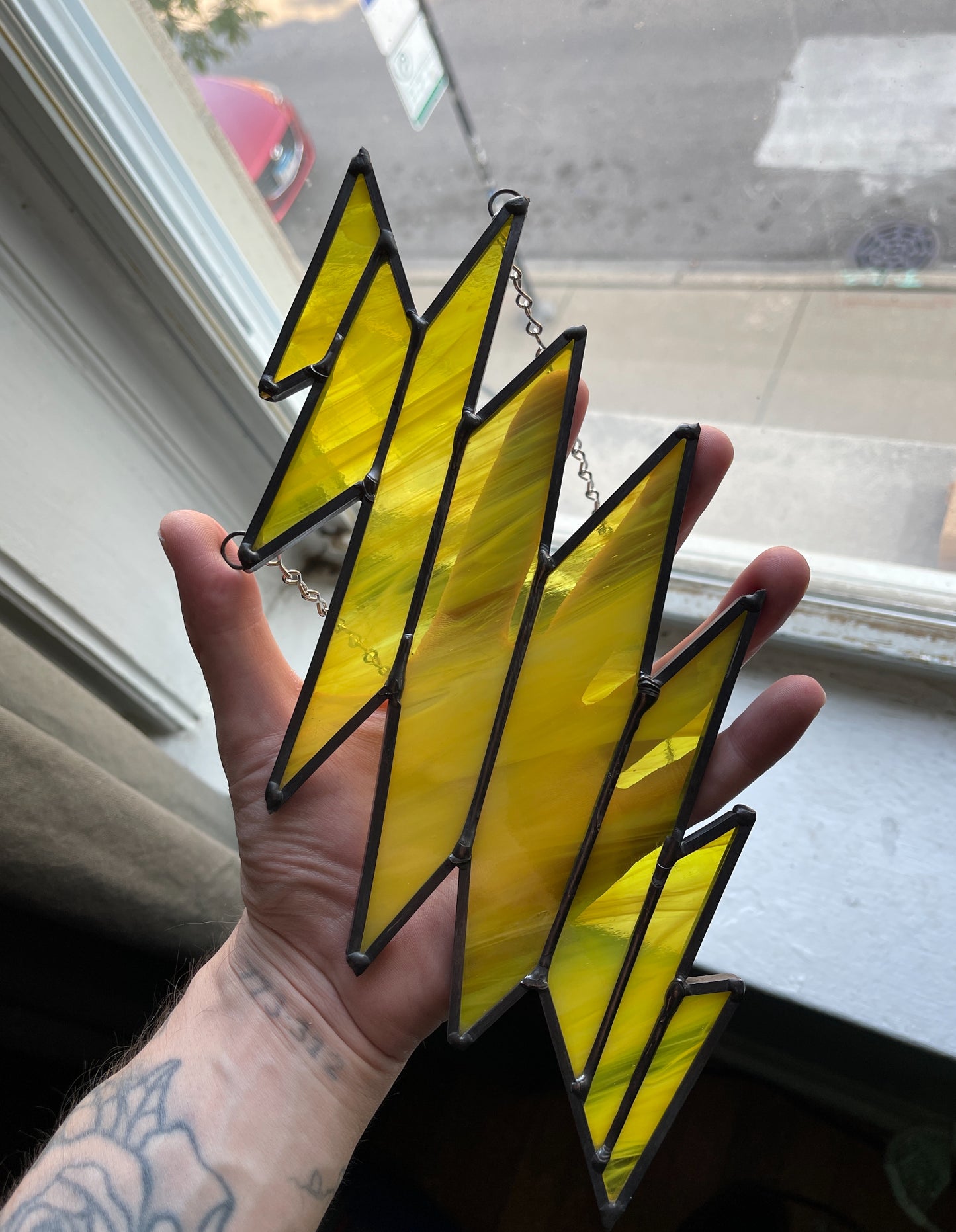 Stained Glass Lightning Bolt