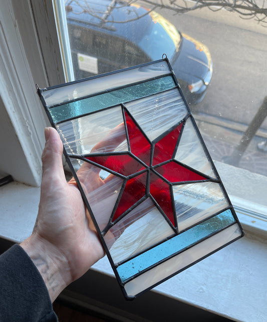 Stained Glass Chicago Flag (Single Star)