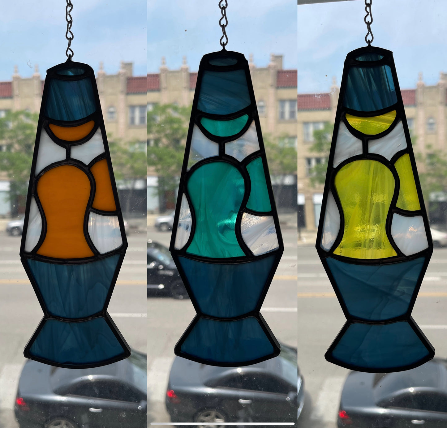 Stained Glass Lava Lamp Sun Catcher