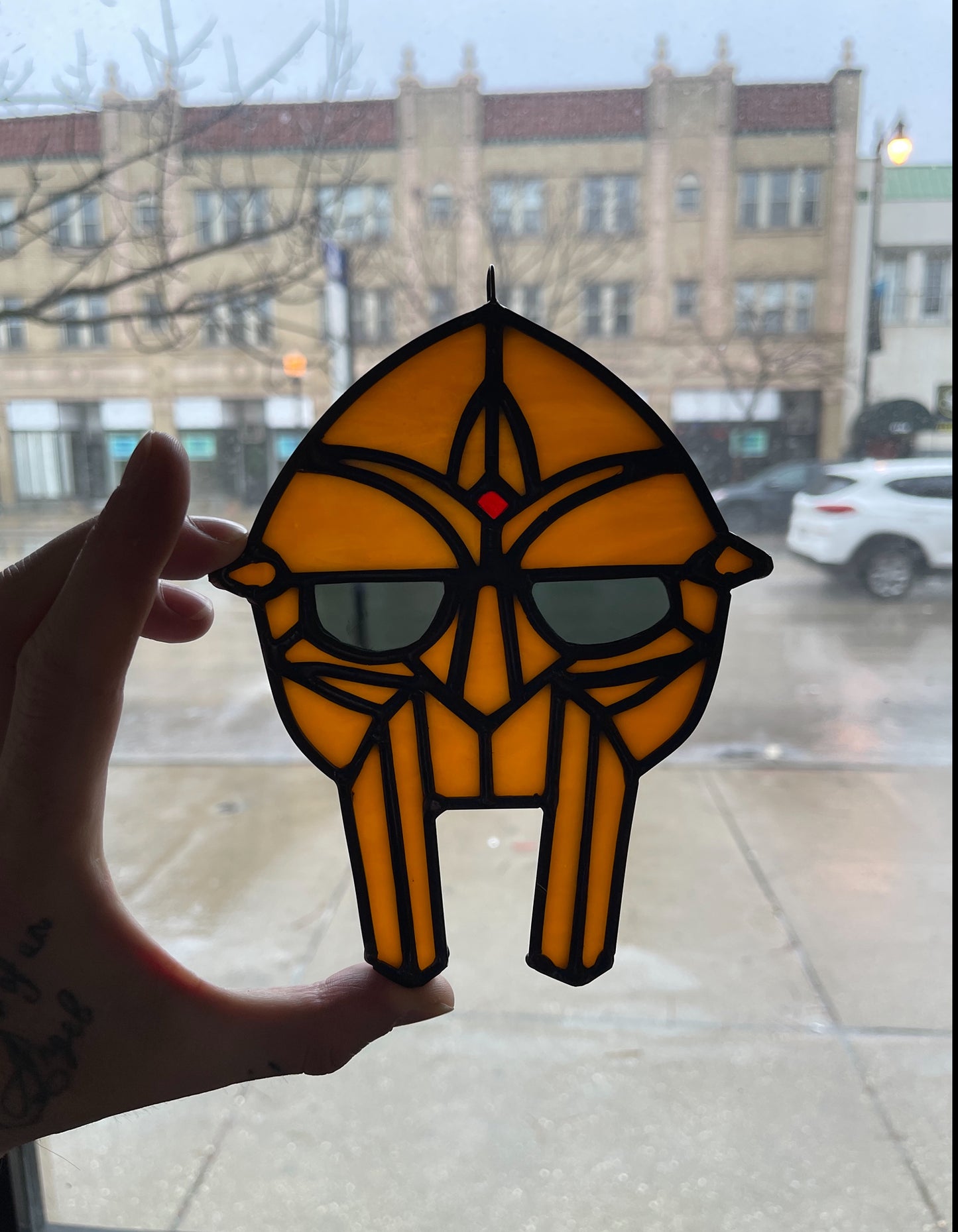 MF Doom Mask Sun Catcher