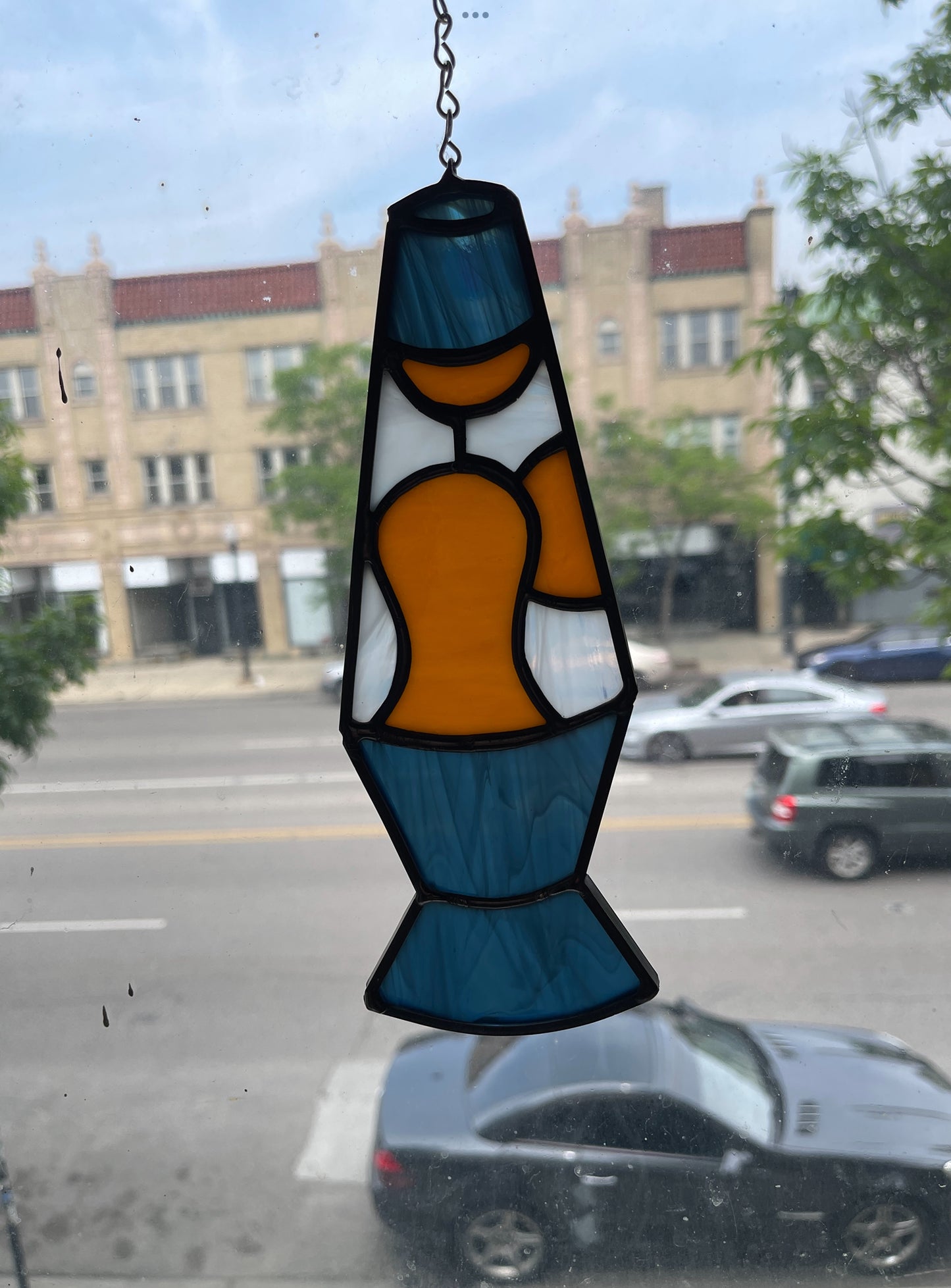 Stained Glass Lava Lamp Sun Catcher