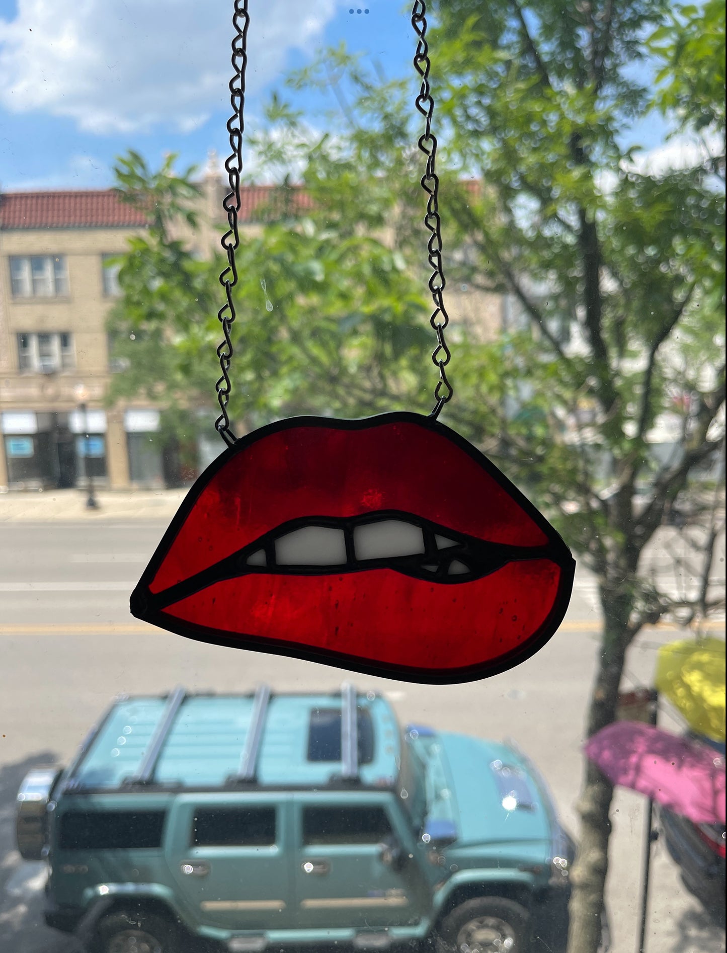 Stained Glass Lips Sun Catcher