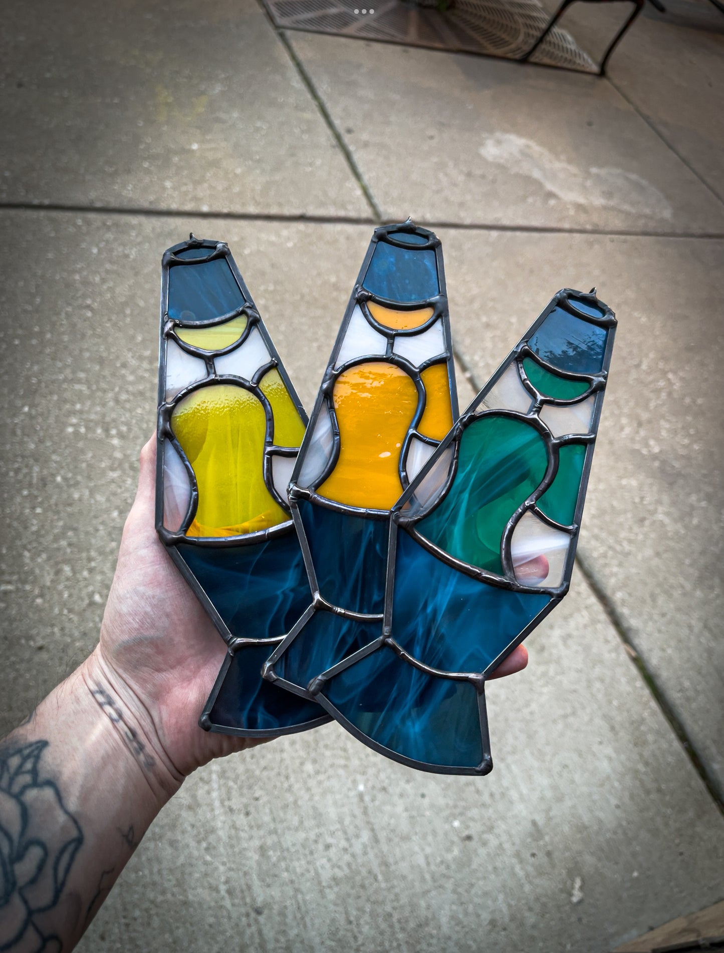Stained Glass Lava Lamp Sun Catcher