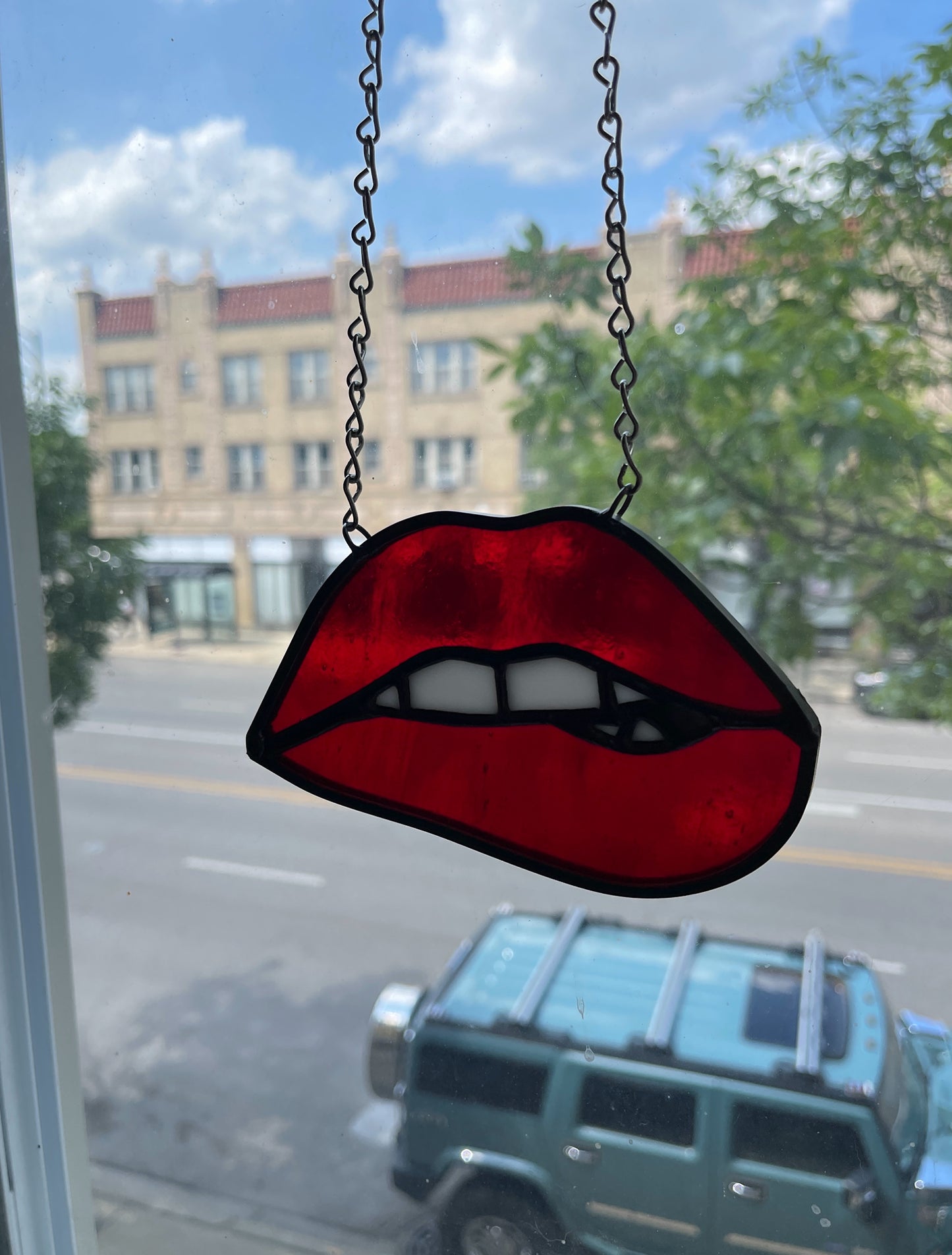 Stained Glass Lips Sun Catcher