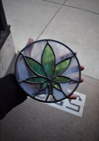 Stained Glass Leaf Sun Catcher