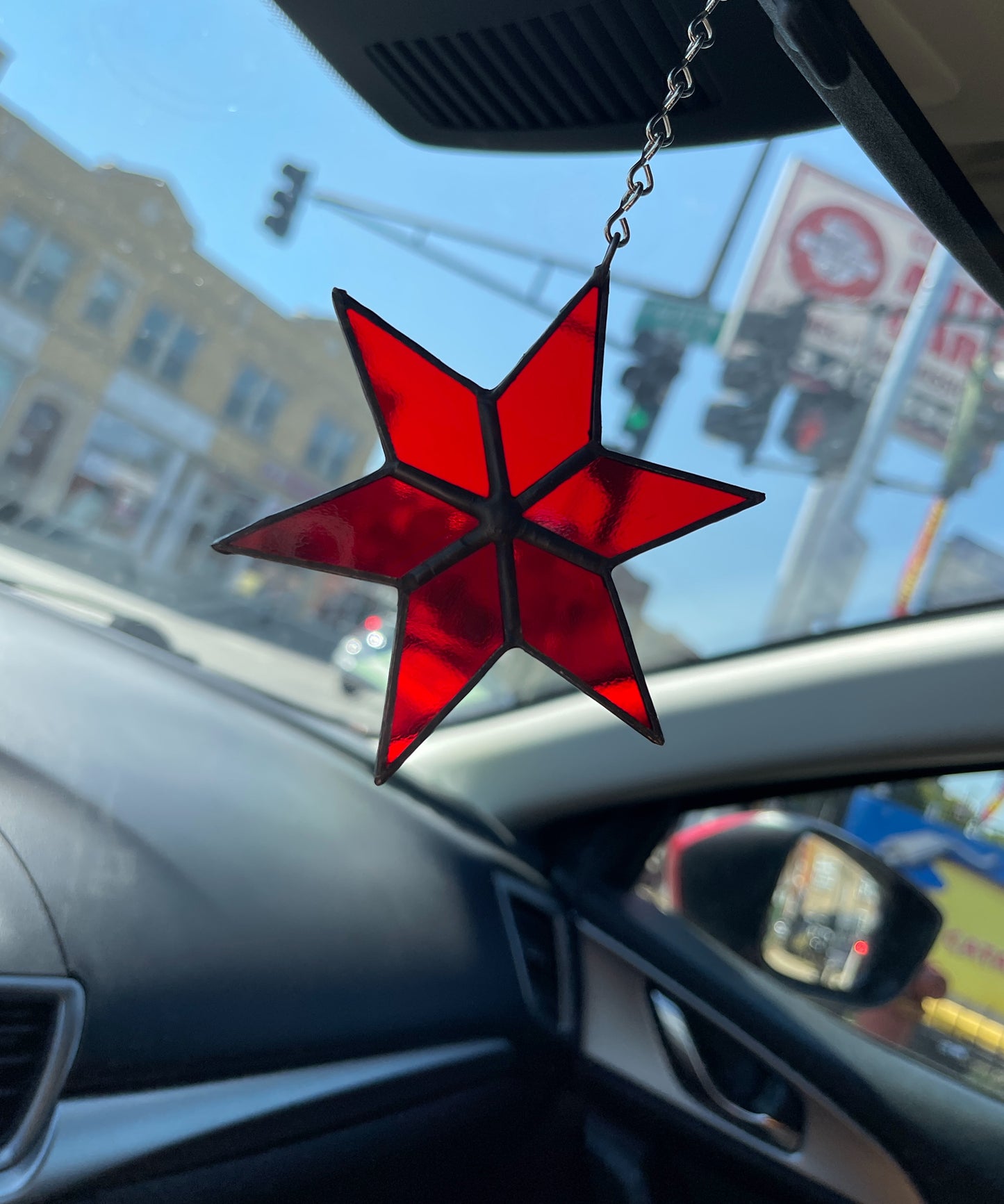 Stained Glass Chicago Flag (Small)