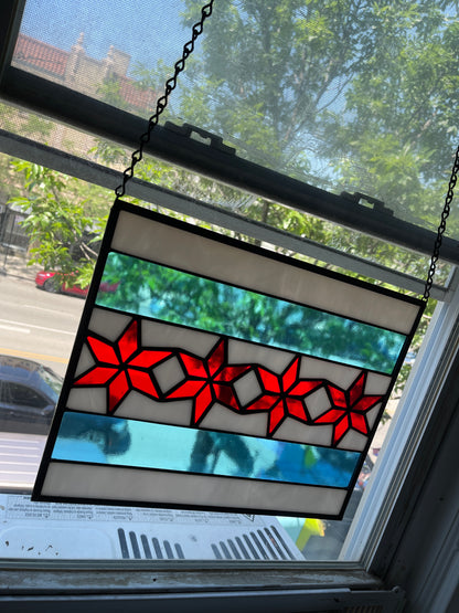 Stained Glass Chicago Flag