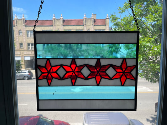 Stained Glass Chicago Flag