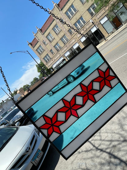 Stained Glass Chicago Flag