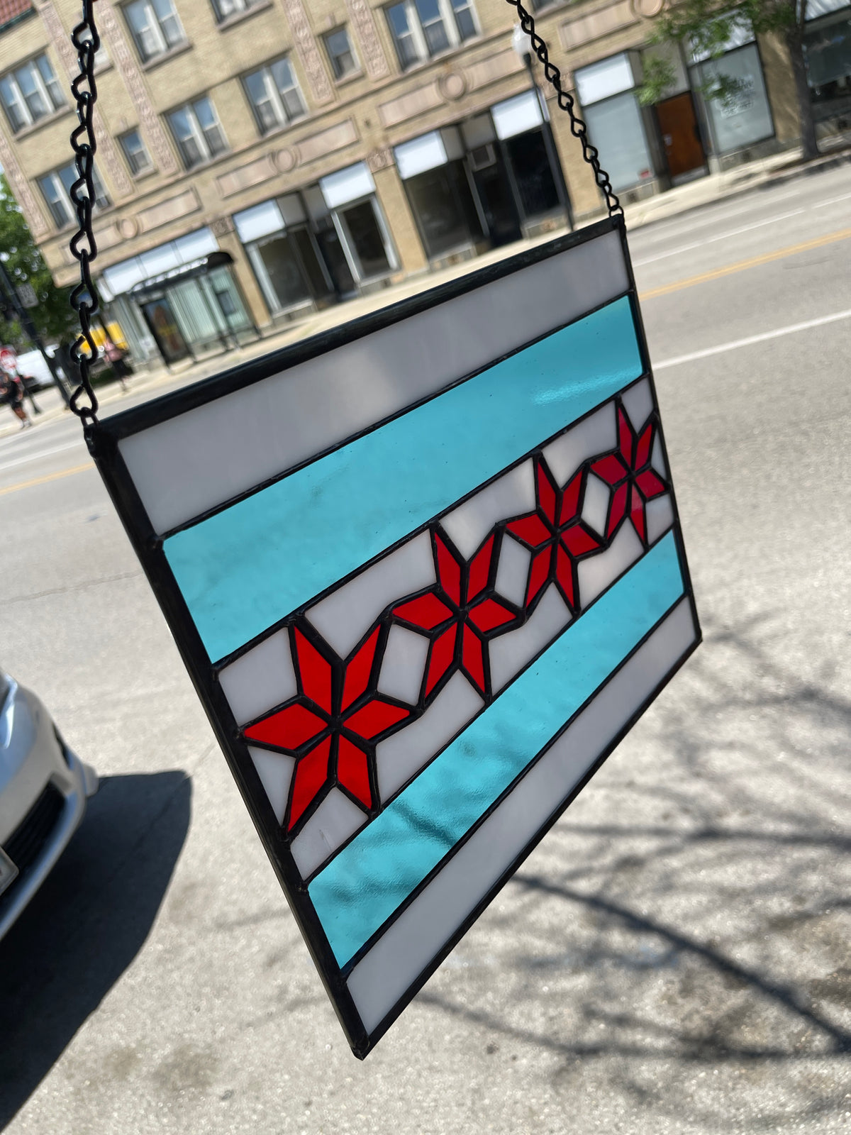 Stained Glass Chicago Flag