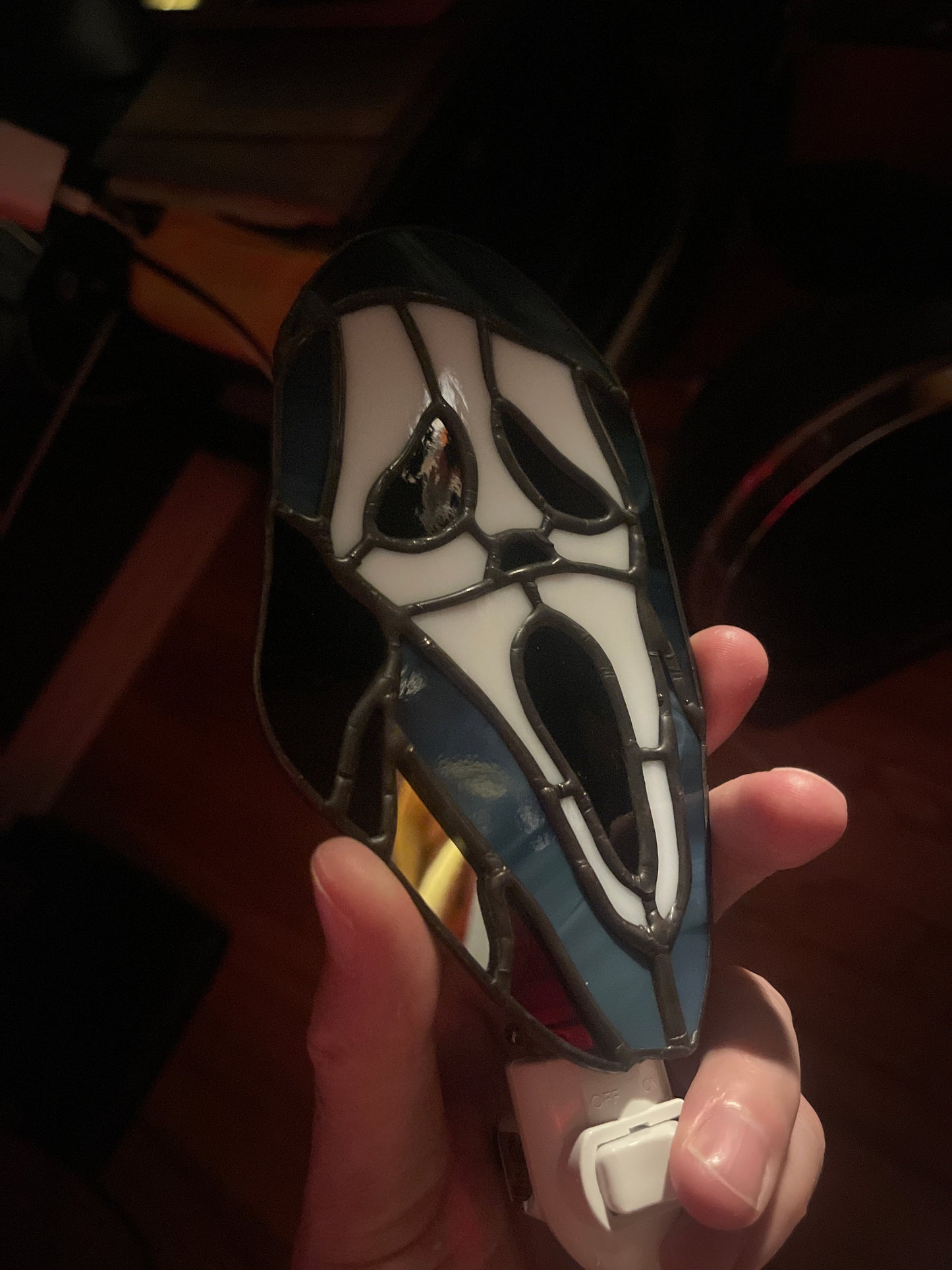Stained Glass Scream Mask Night Light