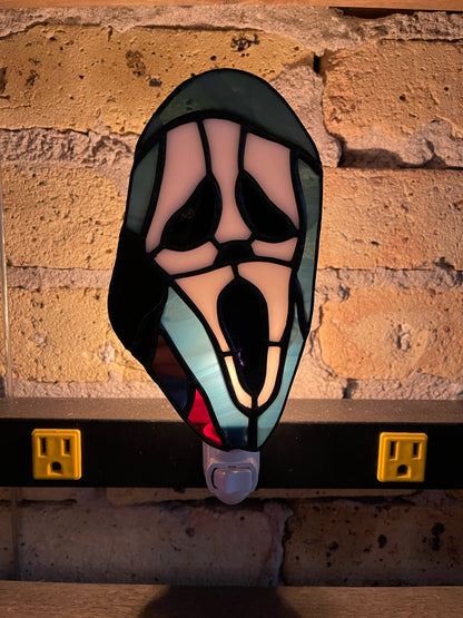 Stained Glass Scream Mask Night Light