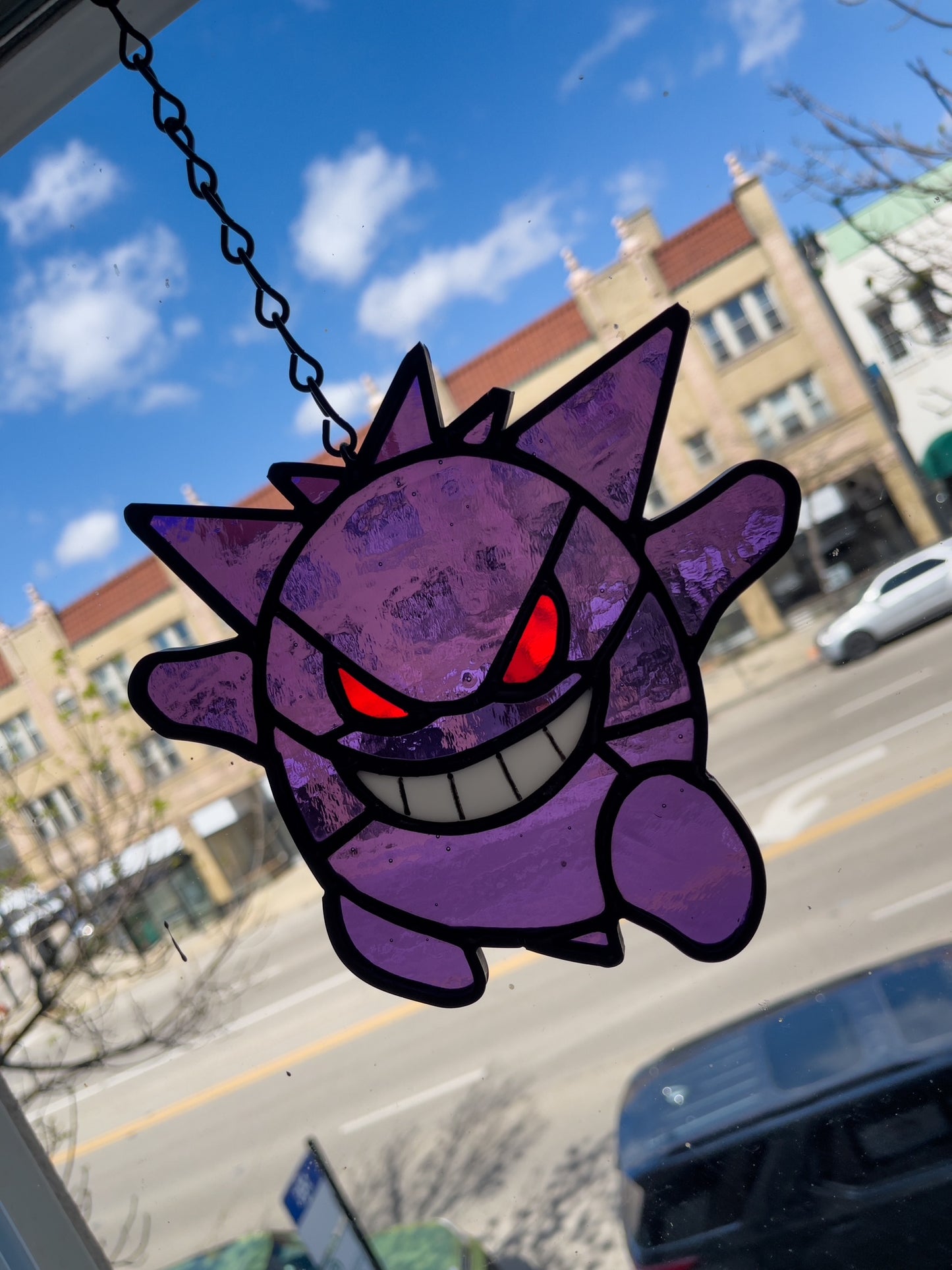 Stained Glass Gengar Suncatcher