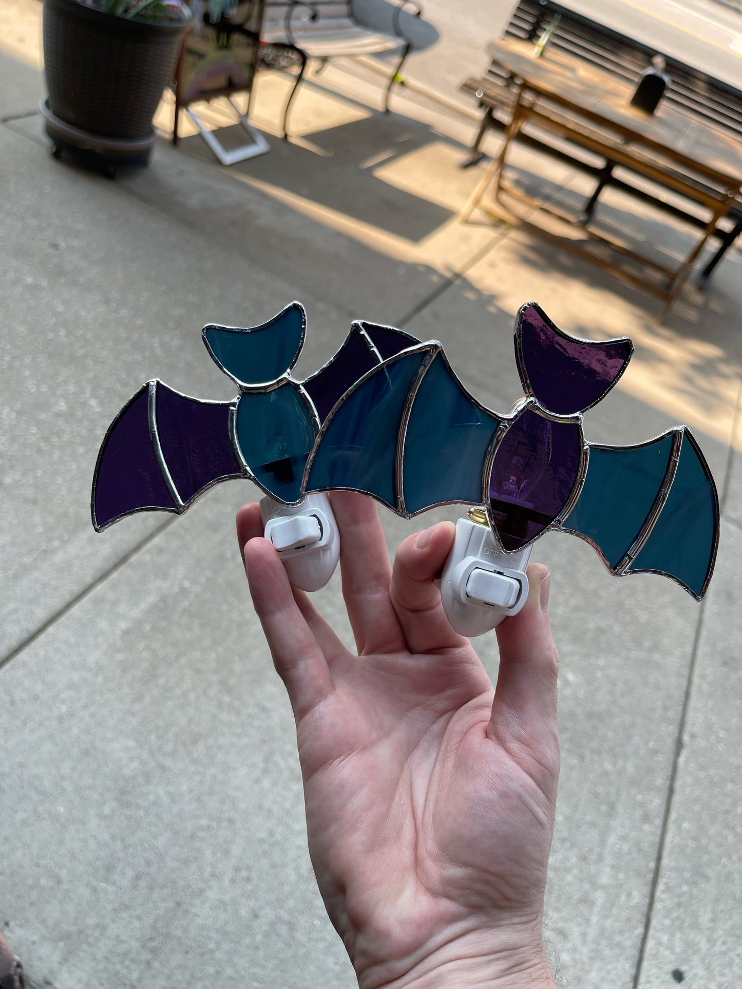 Stained Glass Bat Night Lights
