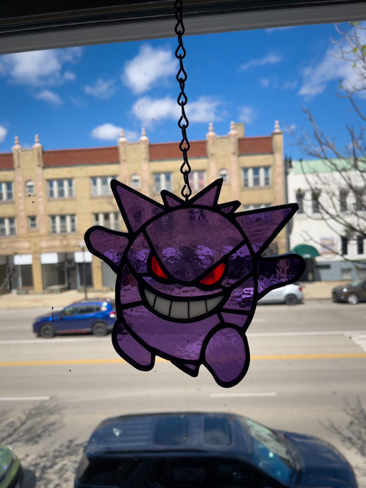 Stained Glass Gengar Suncatcher