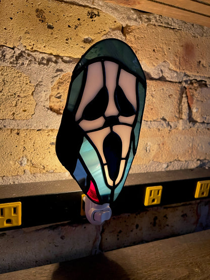 Stained Glass Scream Mask Night Light
