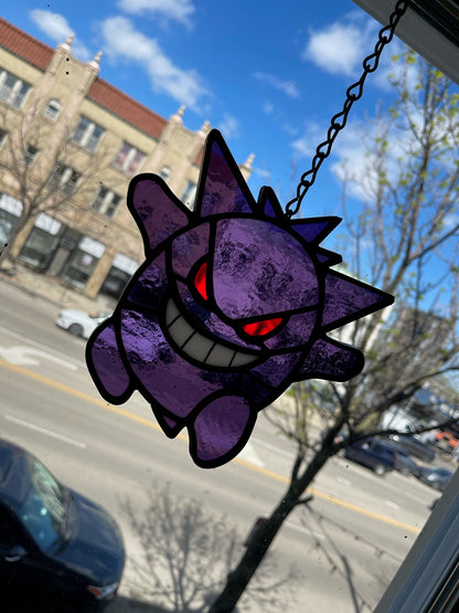 Stained Glass Gengar Suncatcher